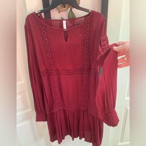 Xhilaration Burgundy Boho dress size L